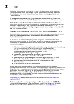 n Sekretariat Fachrichtung Cast / Audiovisual Media