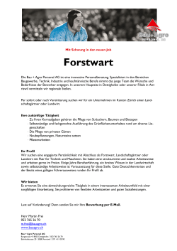 Forstwart - Bau+Agro Personal AG