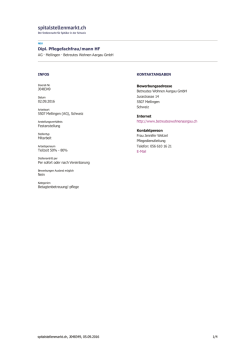 Dipl. Pflegefachfrau/mann HF