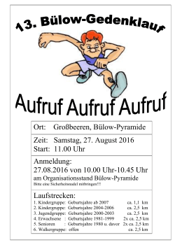 Ort: Großbeeren, Bülow-Pyramide Zeit: Samstag, 27. August 2016