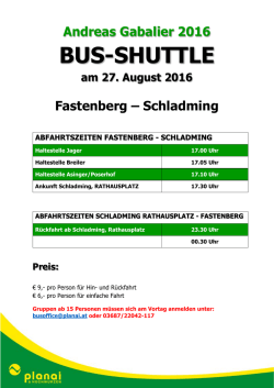 Informationen zu den Shuttlebussen - Schladming