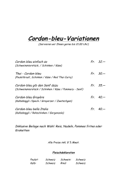 Cordon-bleu-Variationen - Gasthaus Sonne Lengwil