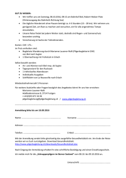 GUT ZU WISSEN: &bull; Wir treffen uns am Samstag, 08.10.2016, 09:15