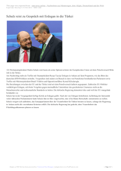 Schulz reist zu Gespräch mit Erdogan in die Türkei - mm