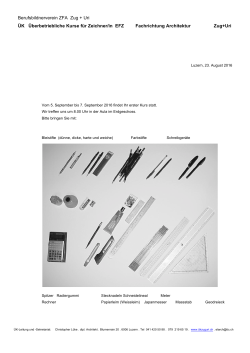 B1 16 Materialliste PDF - Überbetriebliche Kurse Zug + Uri