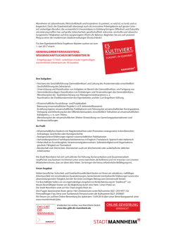 eine Generaldirektionsassistenz, Wissenschaftliche/n Mitarbeiter/in