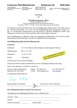 Einladung / Anmeldeformular - Forstrevier R&uuml;ti-Wald