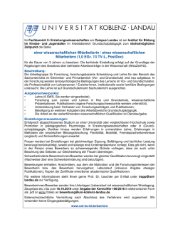 einer wissenschaftlichen Mitarbeiterin / eines wissenschaftlichen