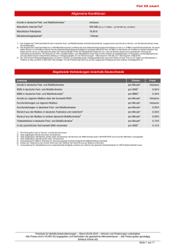 Flat XS smart Tarifdetails