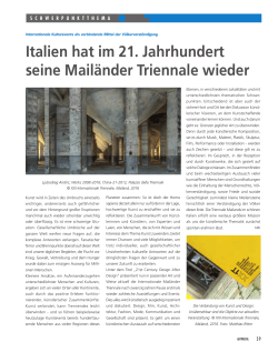 Italien hat im 21. Jahrhundert seine Mail&auml;nder Triennale