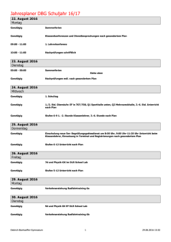 Jahresterminplan 2016/17 - Dietrich-Bonhoeffer