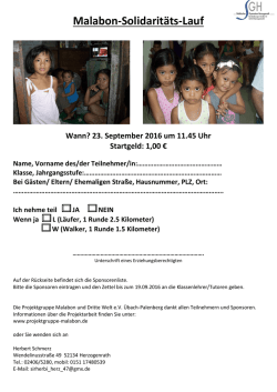Malabonlauf: Sponsorenzettel - Städtisches Gymnasium Herzogenrath