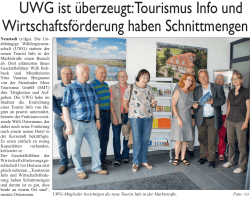 UWG ist überzeugt:Tourismus Info und