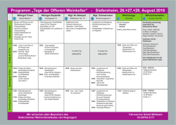 Programm „Tage der Offenen Weinkeller“