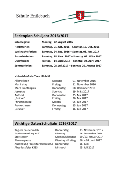 Ferienplan - Schule Entlebuch