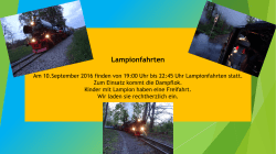 Lampionfahrten - Parkeisenbahn Auensee