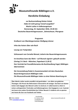 Einladung und Programm