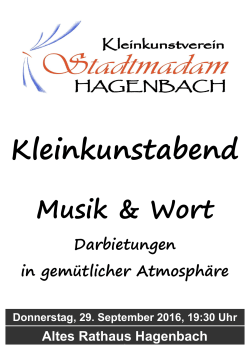 Kleinkunstabend - Kleinkunstverein Stadtmadam Hagenbach