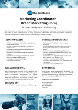 Marketing Coordinator – Brand Marketing (m/w)
