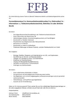 Fernmeldemonteur/-in, Kommunikationselektroniker/