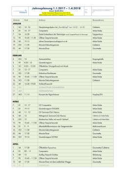 Jahresplanung 2017 - Alterszentrum Hofmatt Weggis