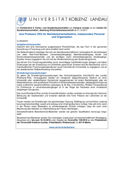 eine Professur (W3) - Stellenwerk Koblenz
