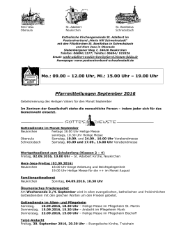 September 2016 - Pastoralverbund Maria Hilf, Schwalmstadt