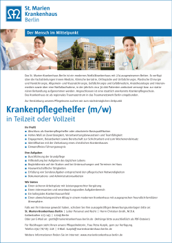 Krankenpflegehelfer (m/w) - St. Marien Krankenhaus Berlin