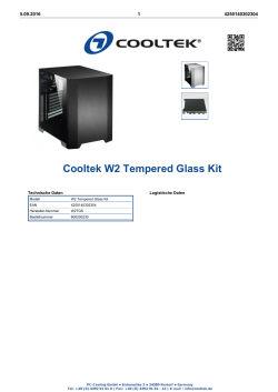 Cooltek W2 Tempered Glass Kit
