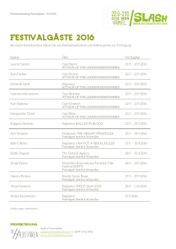 Festivalgäste 2016 - slash Filmfestival
