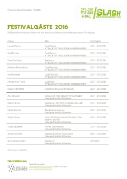 Festivalg&auml;ste 2016 - slash Filmfestival