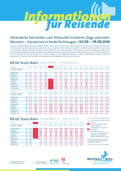 Veränderte Fahrzeiten und Teilausfall einzelner Züge zwischen