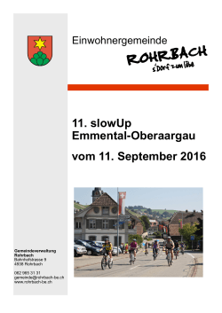 11. slowUp Emmental-Oberaargau vom 11. September