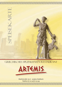 artemis gladbeck speisekarte