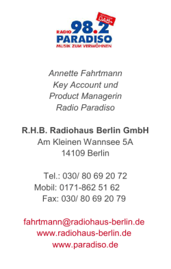 Annette Fahrtmann Key Account und Product Managerin