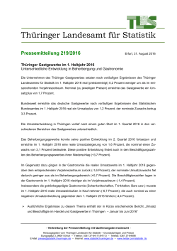 Pressemitteilung 219/2016 - Thüringer Landesamt für Statistik