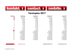 Terminplan 2017