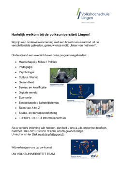Hartelijk welkom bij de volksuniversiteit Lingen!