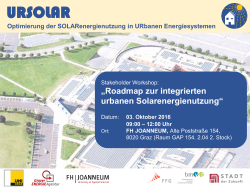 Einladung URSOLAR Stakeholder Workshop am 03.10.2016 in Graz