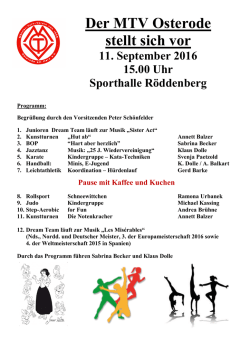 Programm - MTV Osterode
