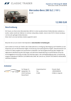 Mercedes-Benz 280 SLC (1981) 12.990 EUR