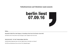 berlin liest 07.09.16 - Internationales Literaturfestival Berlin