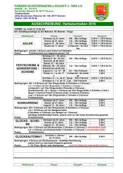 AUSSCHREIBUNG: Herbstschießen 2016
