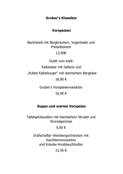 Gruber`s Abendkarte
