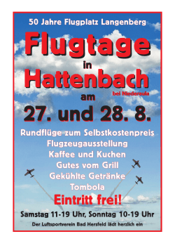 Eintritt frei! - beim Luftsportverein Bad Hersfeld eV