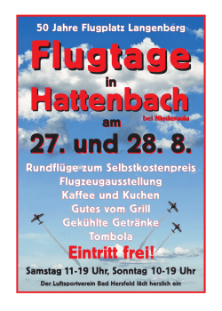Eintritt frei! - beim Luftsportverein Bad Hersfeld eV