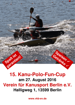 15. Kanu-Polo-Fun-Cup - Verein für Kanusport Berlin eV