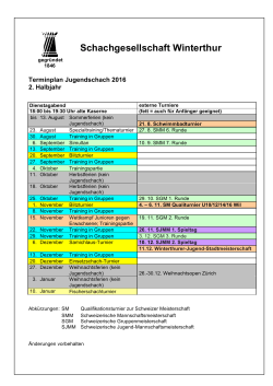 Terminplan für Junioren - Schachgesellschaft Winterthur