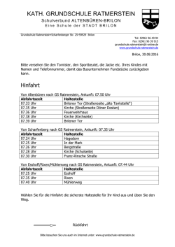 Busfahrplan. - Grundschule Ratmerstein