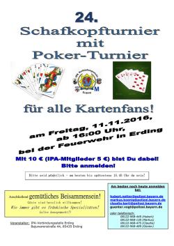 Macht Euch schlau und kommt zahlreich!